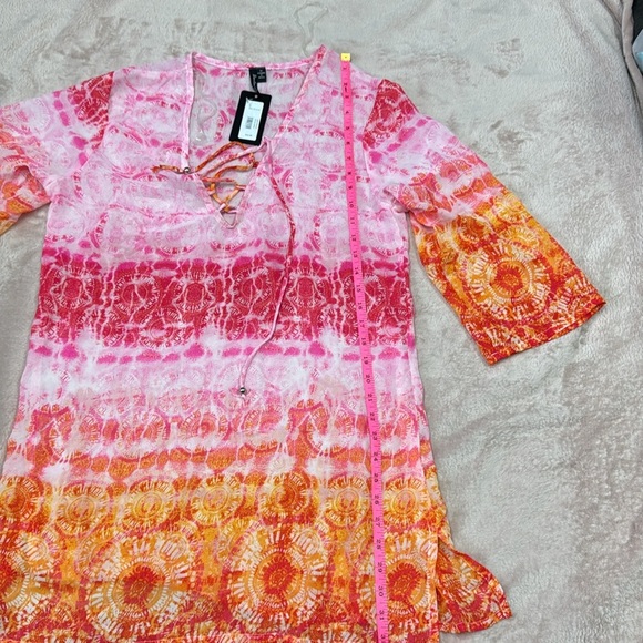 Women's Pink and Orange Swim Coverup - Picture 6 of 8